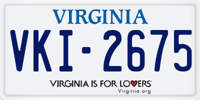 VA license plate VKI2675