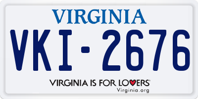 VA license plate VKI2676