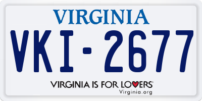 VA license plate VKI2677