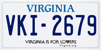 VA license plate VKI2679