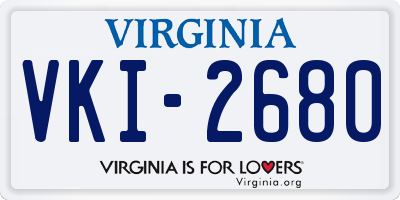 VA license plate VKI2680