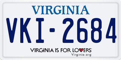 VA license plate VKI2684