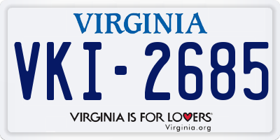 VA license plate VKI2685