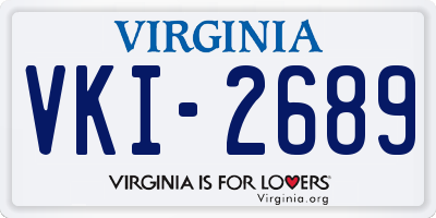 VA license plate VKI2689