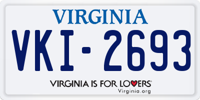 VA license plate VKI2693