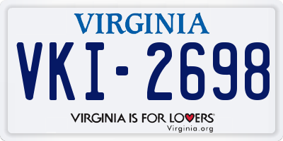VA license plate VKI2698