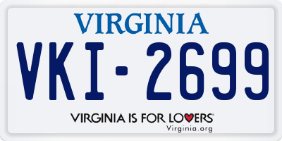 VA license plate VKI2699