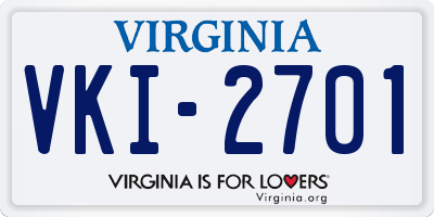 VA license plate VKI2701