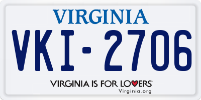 VA license plate VKI2706