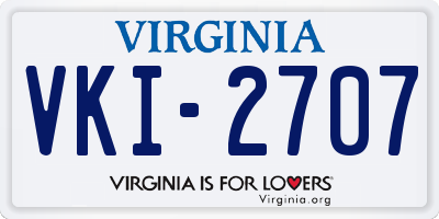 VA license plate VKI2707