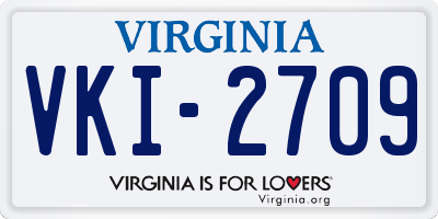 VA license plate VKI2709