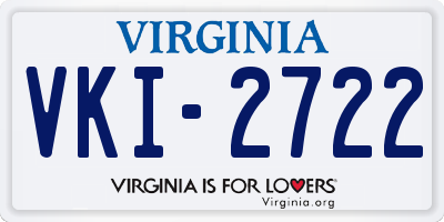 VA license plate VKI2722