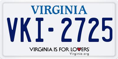 VA license plate VKI2725