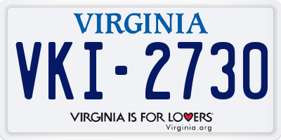 VA license plate VKI2730