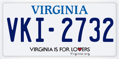 VA license plate VKI2732