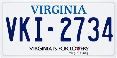 VA license plate VKI2734