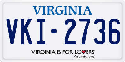 VA license plate VKI2736