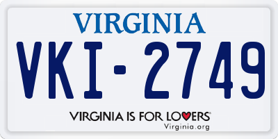 VA license plate VKI2749