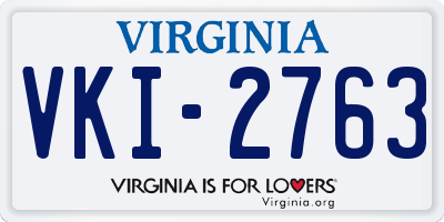 VA license plate VKI2763