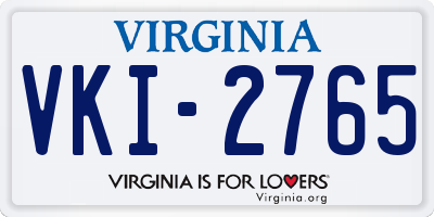 VA license plate VKI2765