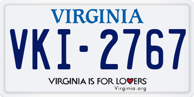VA license plate VKI2767