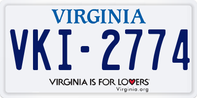 VA license plate VKI2774