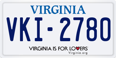 VA license plate VKI2780
