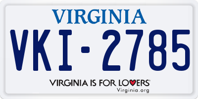VA license plate VKI2785