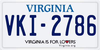 VA license plate VKI2786