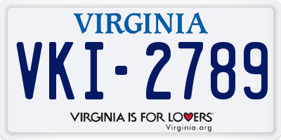 VA license plate VKI2789