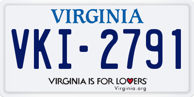 VA license plate VKI2791