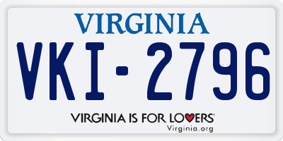 VA license plate VKI2796
