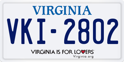 VA license plate VKI2802