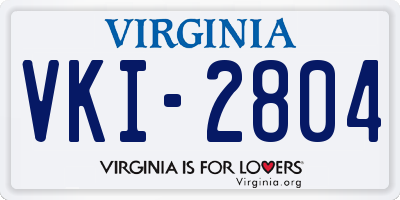 VA license plate VKI2804