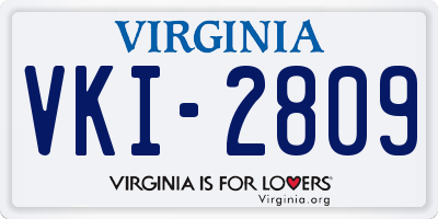 VA license plate VKI2809