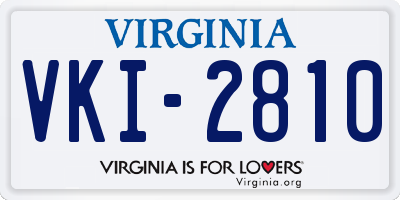 VA license plate VKI2810
