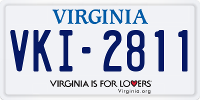 VA license plate VKI2811