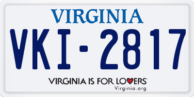 VA license plate VKI2817