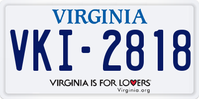 VA license plate VKI2818