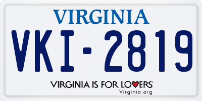 VA license plate VKI2819