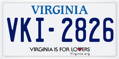 VA license plate VKI2826