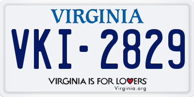 VA license plate VKI2829