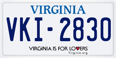 VA license plate VKI2830