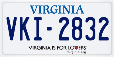 VA license plate VKI2832