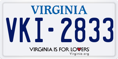 VA license plate VKI2833