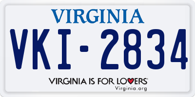 VA license plate VKI2834