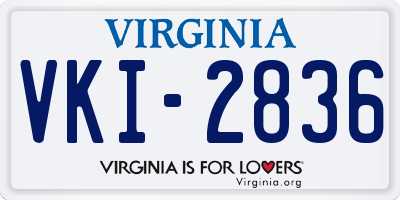 VA license plate VKI2836
