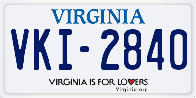 VA license plate VKI2840