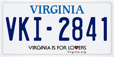 VA license plate VKI2841