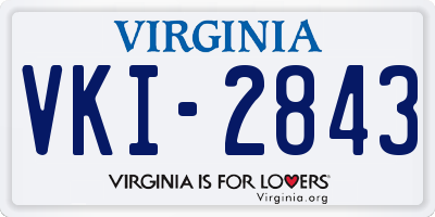 VA license plate VKI2843